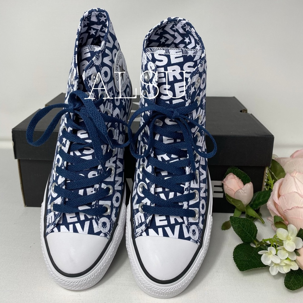 Converse Ctas Logo Navy Canvas High Top W AUTHENT - Picture 3 of 9